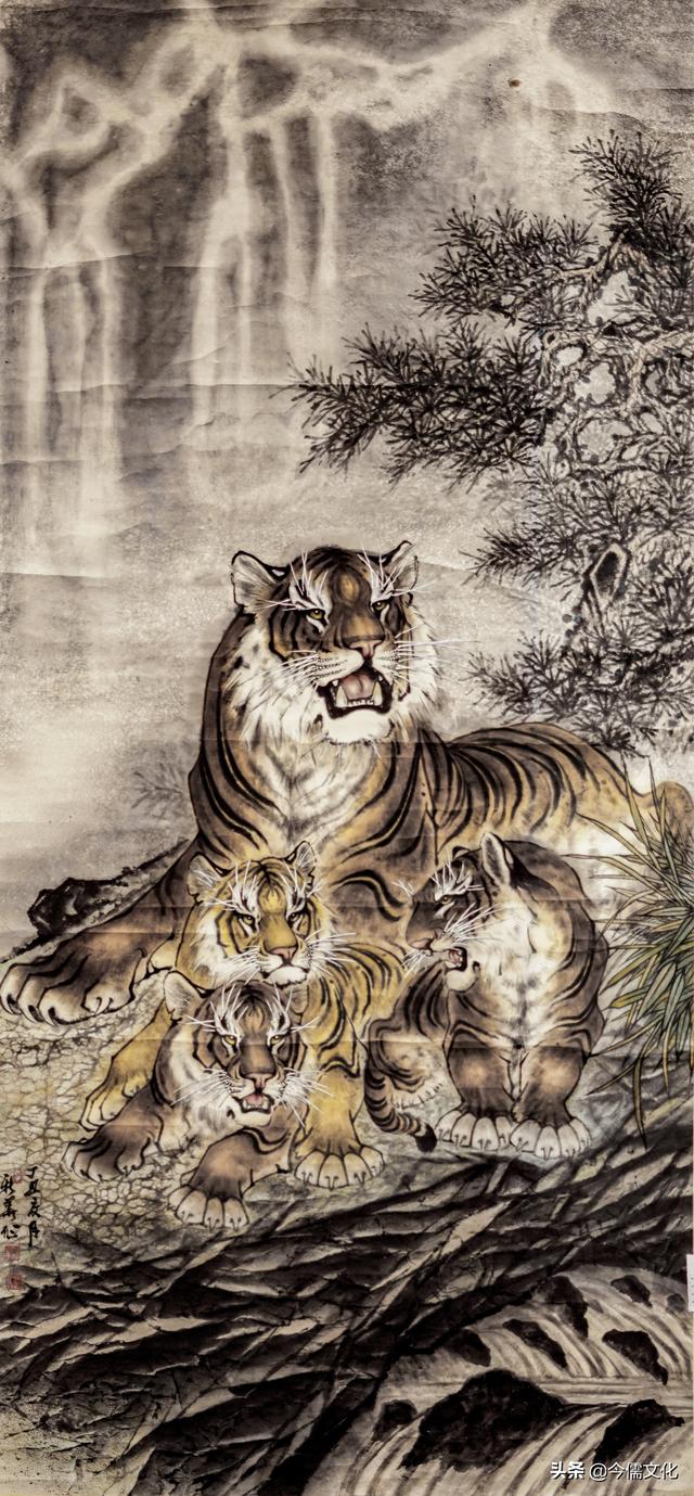 南张北马百年画史两代大师张善子与马新华画虎作品欣赏