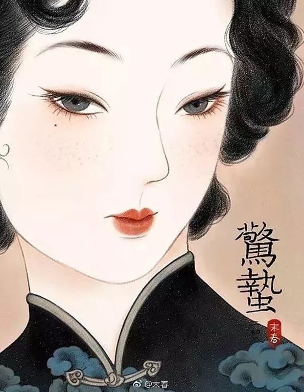 90后插画师笔下的民国美女美到忘记呼吸