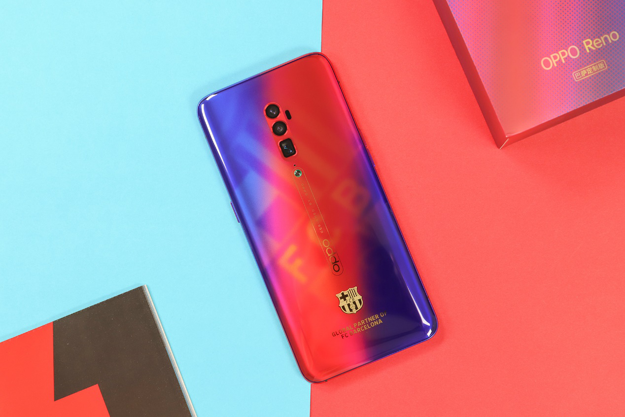 红蓝撞色渐变 oppo reno 巴萨定制版图赏