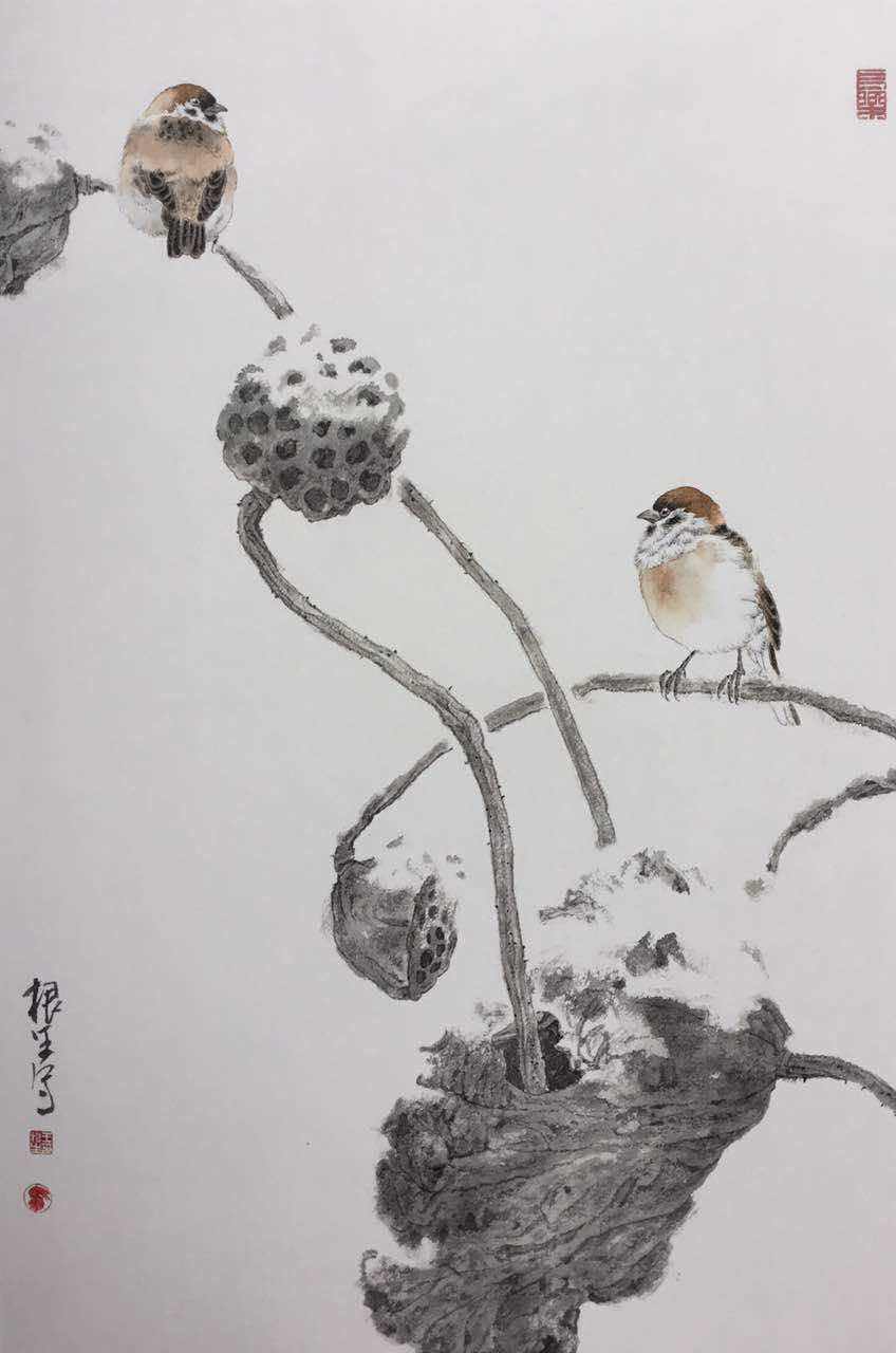 画家王根生写意花鸟画作品赏析