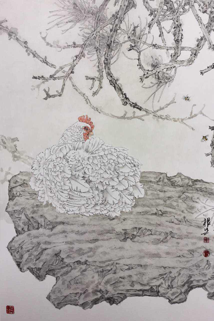 画家王根生写意花鸟画作品赏析