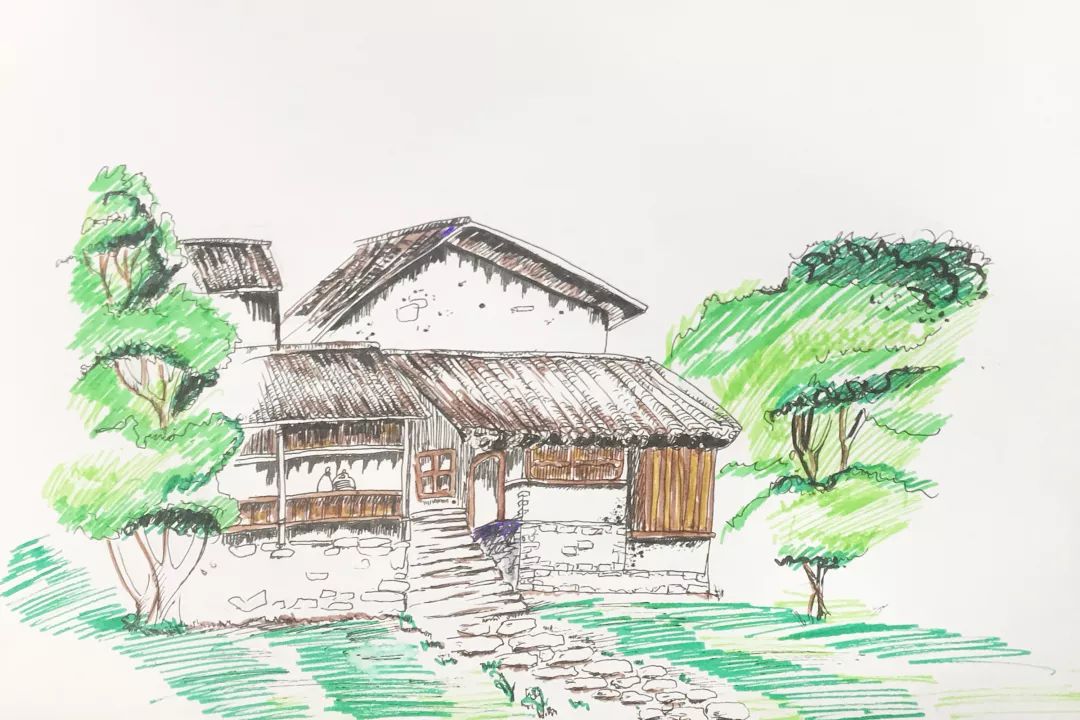 墙上挂点苞谷棒子和辣椒所以住简单的砖瓦房就最好生活嘛,平平淡淡才