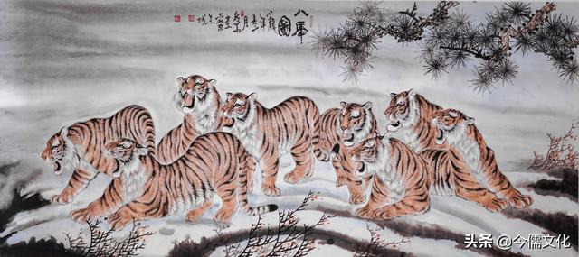 南张北马百年画史两代大师张善子与马新华画虎作品欣赏