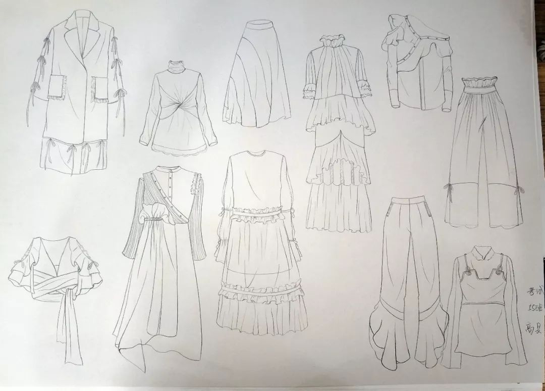 学生作品 | 手绘时装款式图_服装