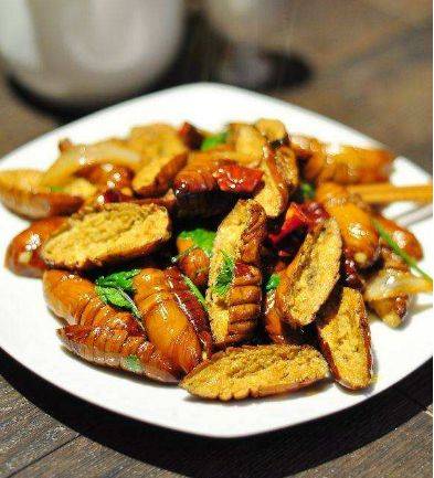 小虞美食木兰味道干煸蚕蛹
