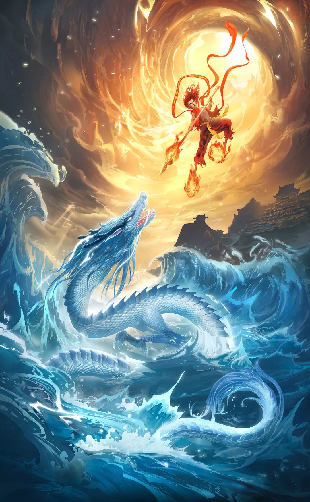 哪吒中国风海报惊艳四座这个混世小魔王再次点燃中国动画电影