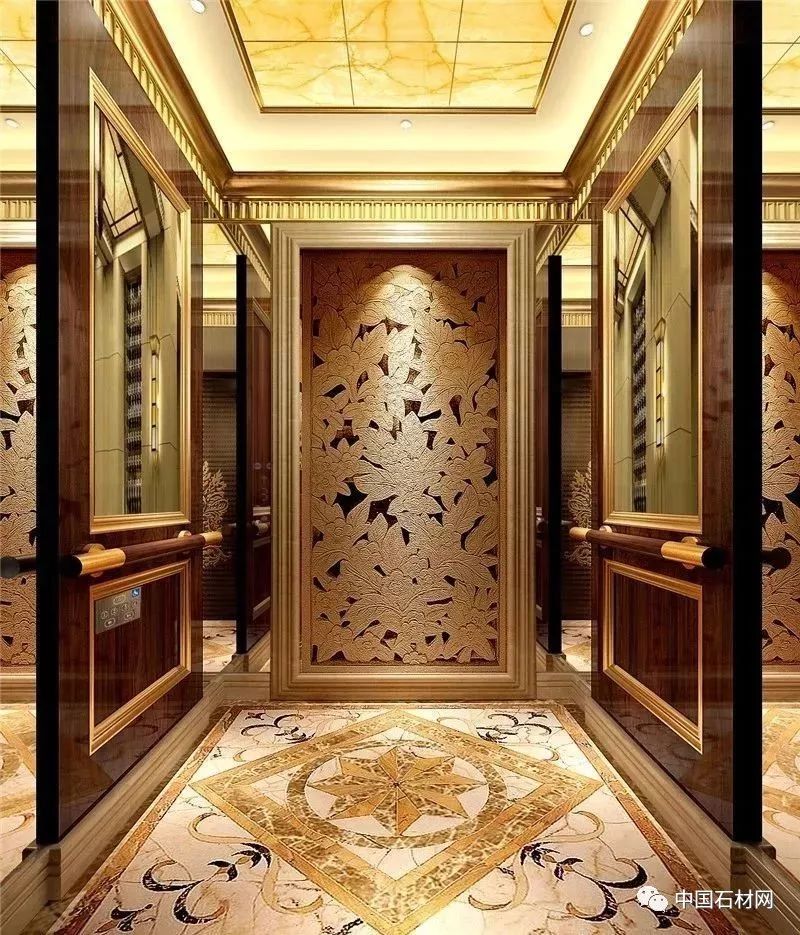 电梯内大理石拼花装饰效果2电梯地面拼花设计14)如果是已经安装好的