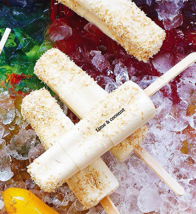 10分钟(外加4小时冷冻)lime & coconut ice lollies青柠椰香棒冰3