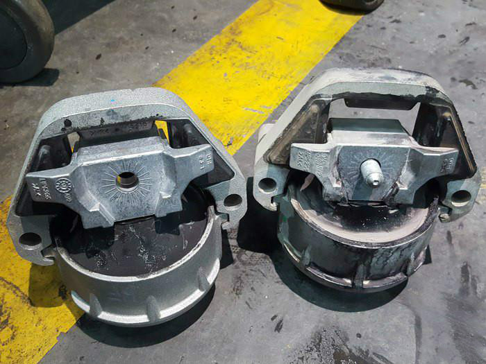 发动机胶墩失效后发动机震颤的奥迪a6l更换胶墩流程