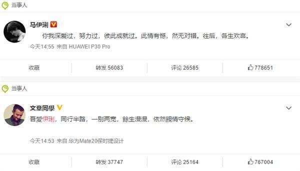 文章马伊俐离婚 网友：这是华为Mate、P系列的分别