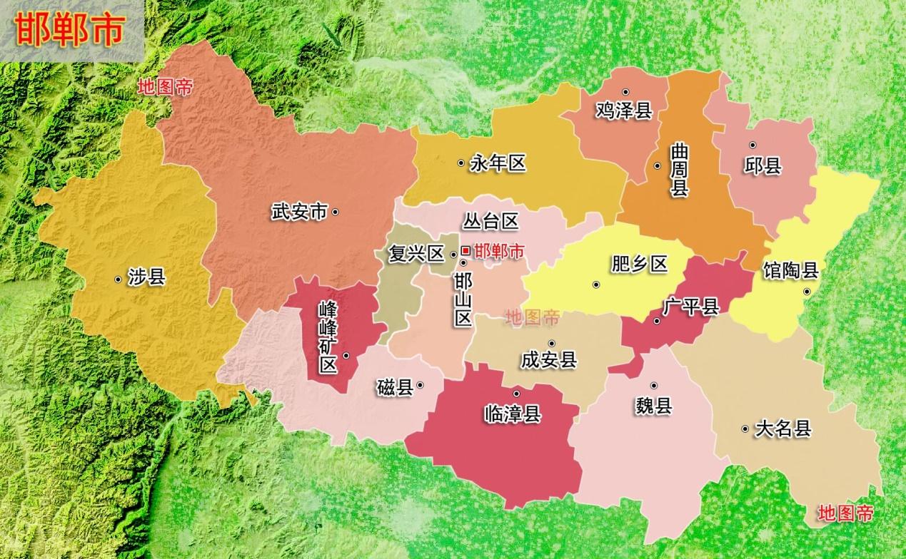 邯郸市所有的县地图图片