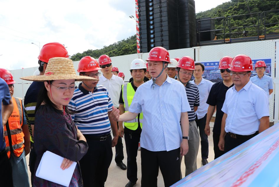 珠海市长姚奕生到铁建南方珠机项目调研