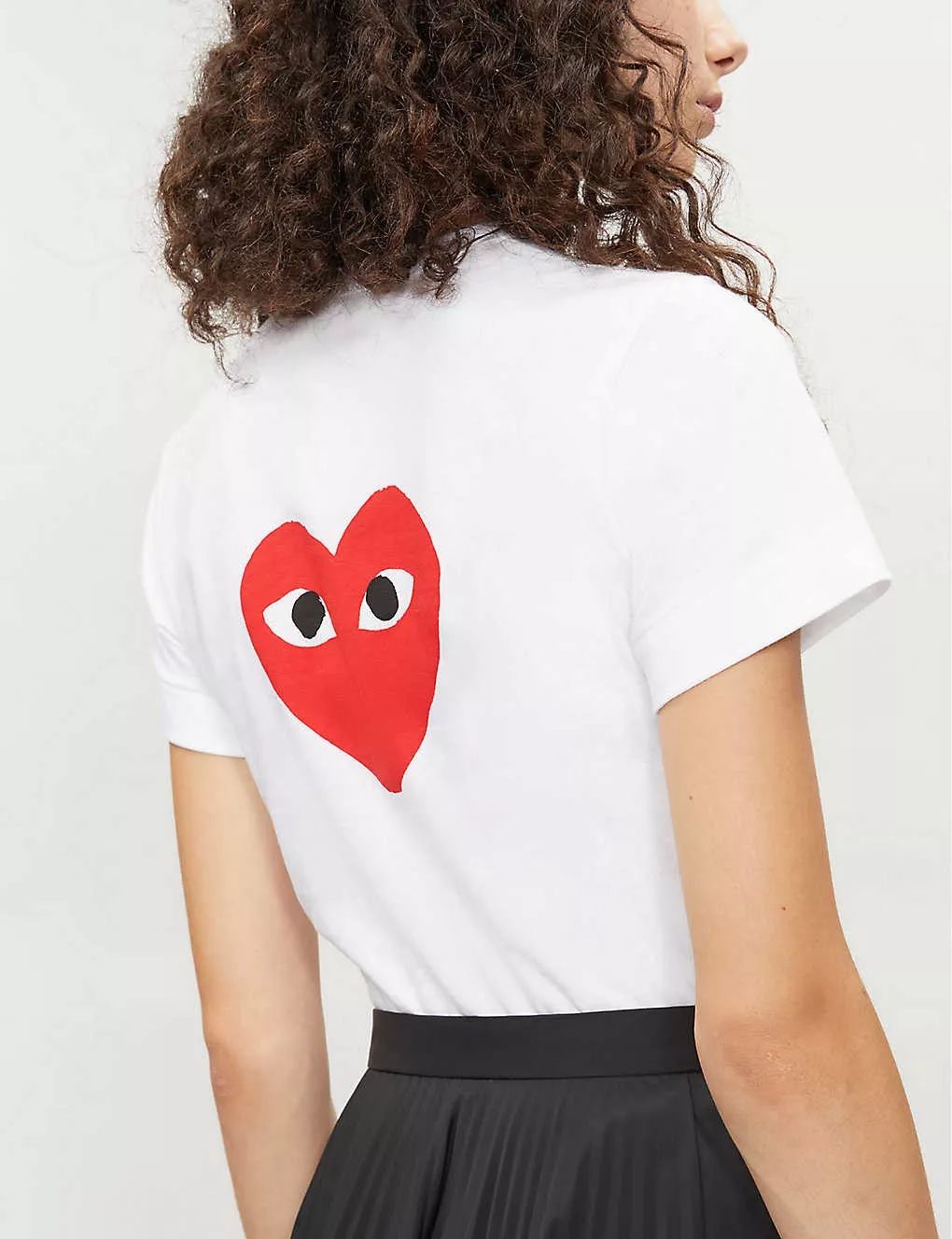 0585heart-appliquéd cotton-jersey t-shirt川久保玲紅心t-shirt