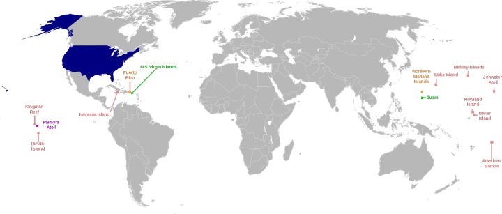 地图看世界;英国、美国及法国的海外领地及日