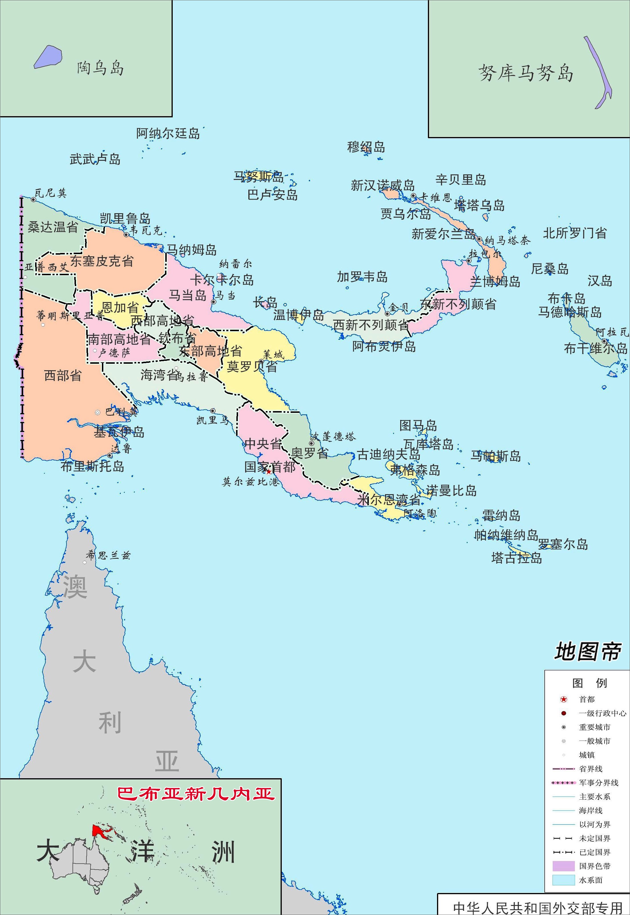 太平洋岛屿地图高清图片