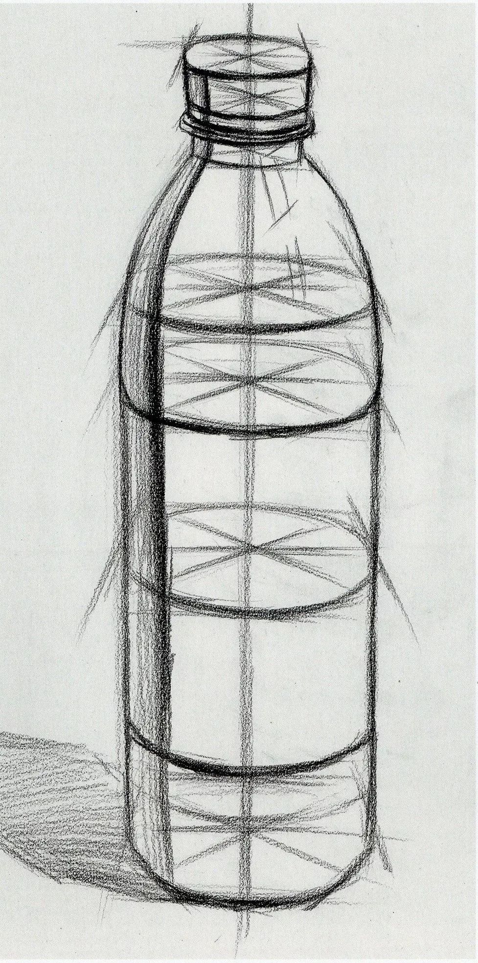 颜料瓶结构素描图片