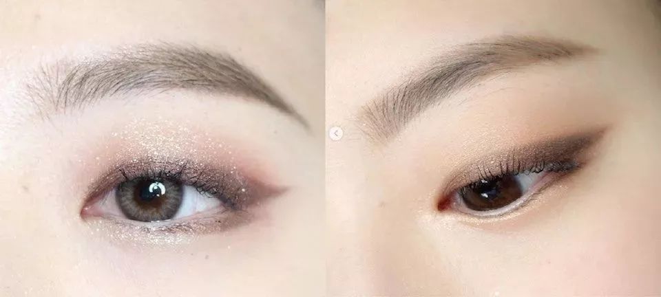 眼影所画出来的眼线风格温柔气质,不过这个画法需要格外细心,特别是当