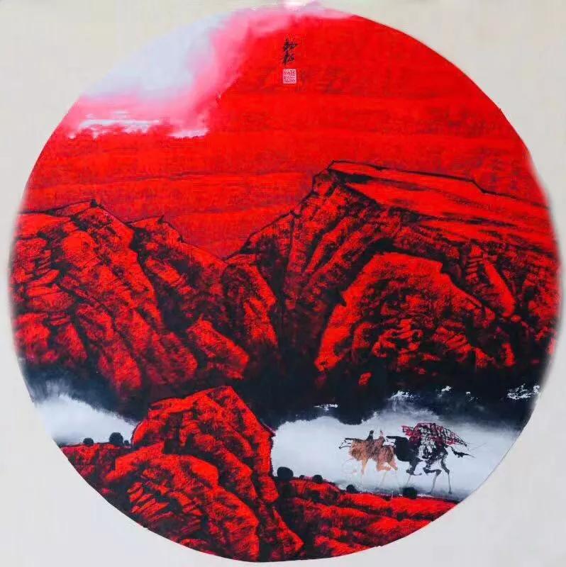 画廊推荐画家高劲松中国红系列