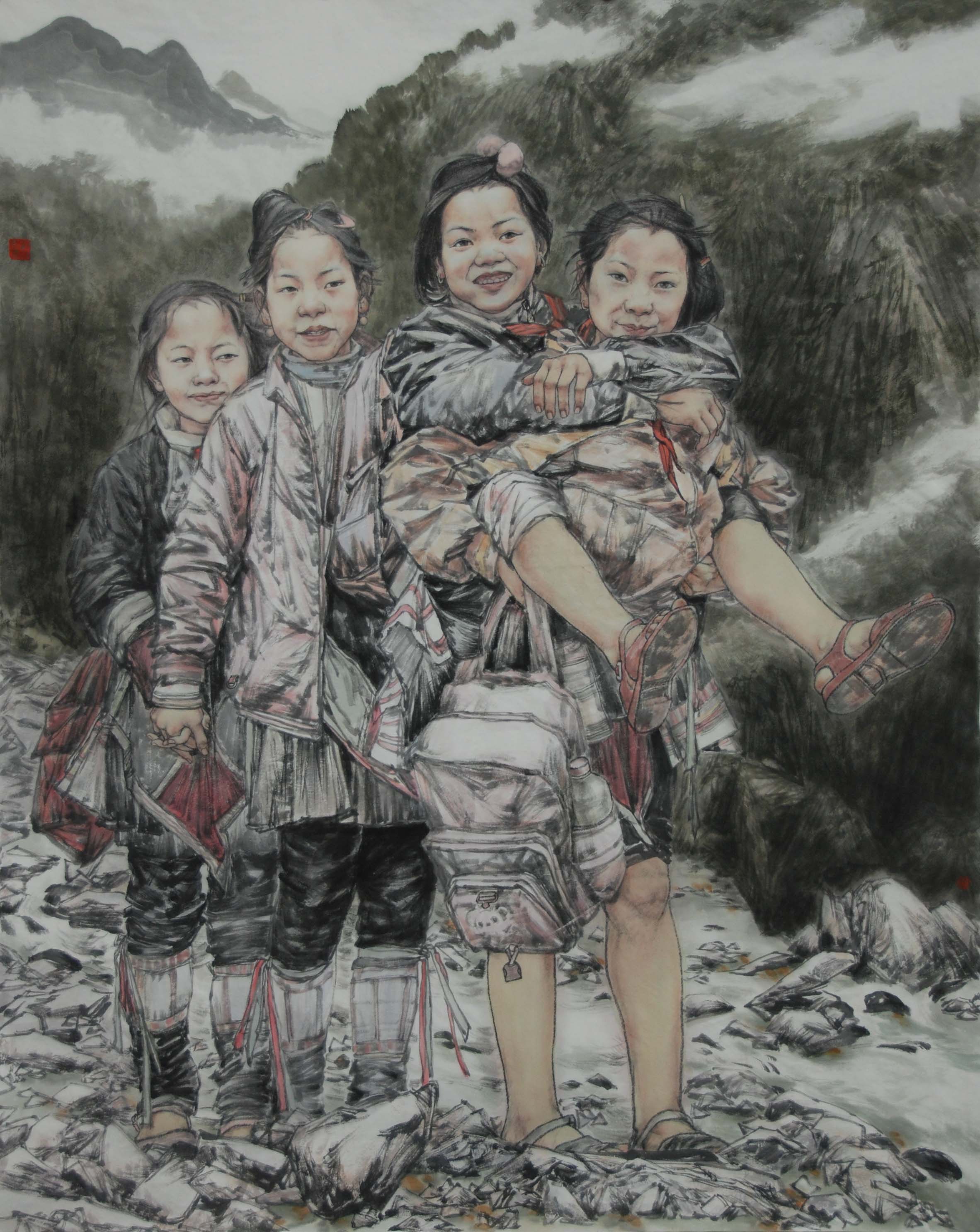 中国画名家画家刘艺青人物画欣赏