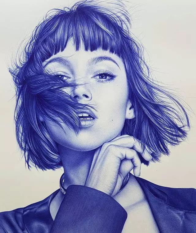 圆珠笔画出这样的细腻 ,再也不能怪笔了!_写实