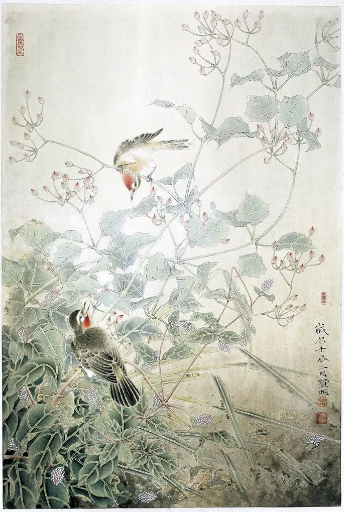 张贤明自然纯美的工笔花鸟境界