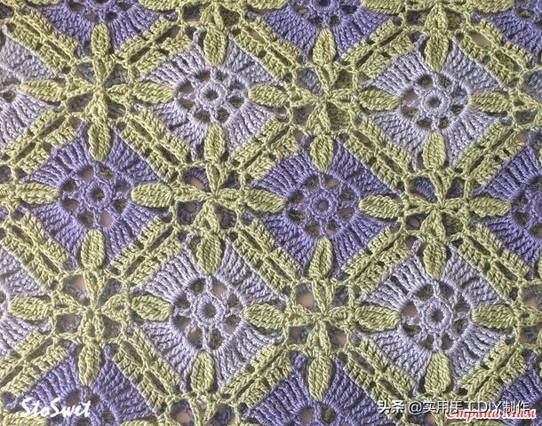钩编图解四叶花上衣的编织方法图解