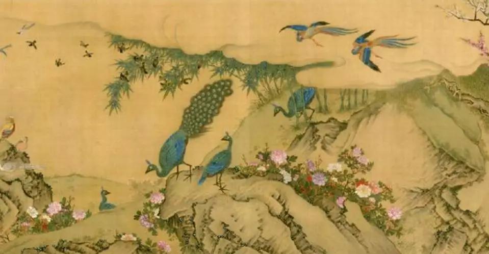 有的人在卫生纸上画了一幅百鸟朝凤图
