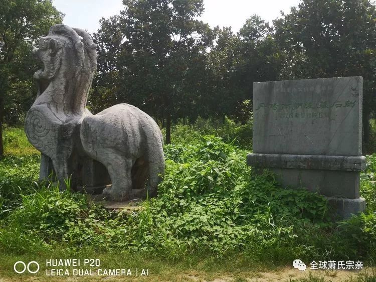 公第四十代裔孙,南朝梁武帝萧衍墓址碑刻(全国重点文物保护单位)