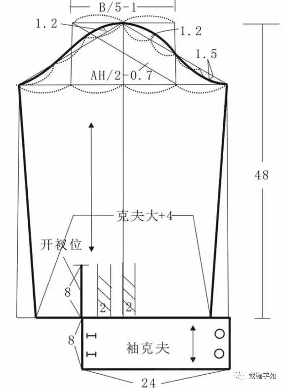 衬衫袖子结构图图片