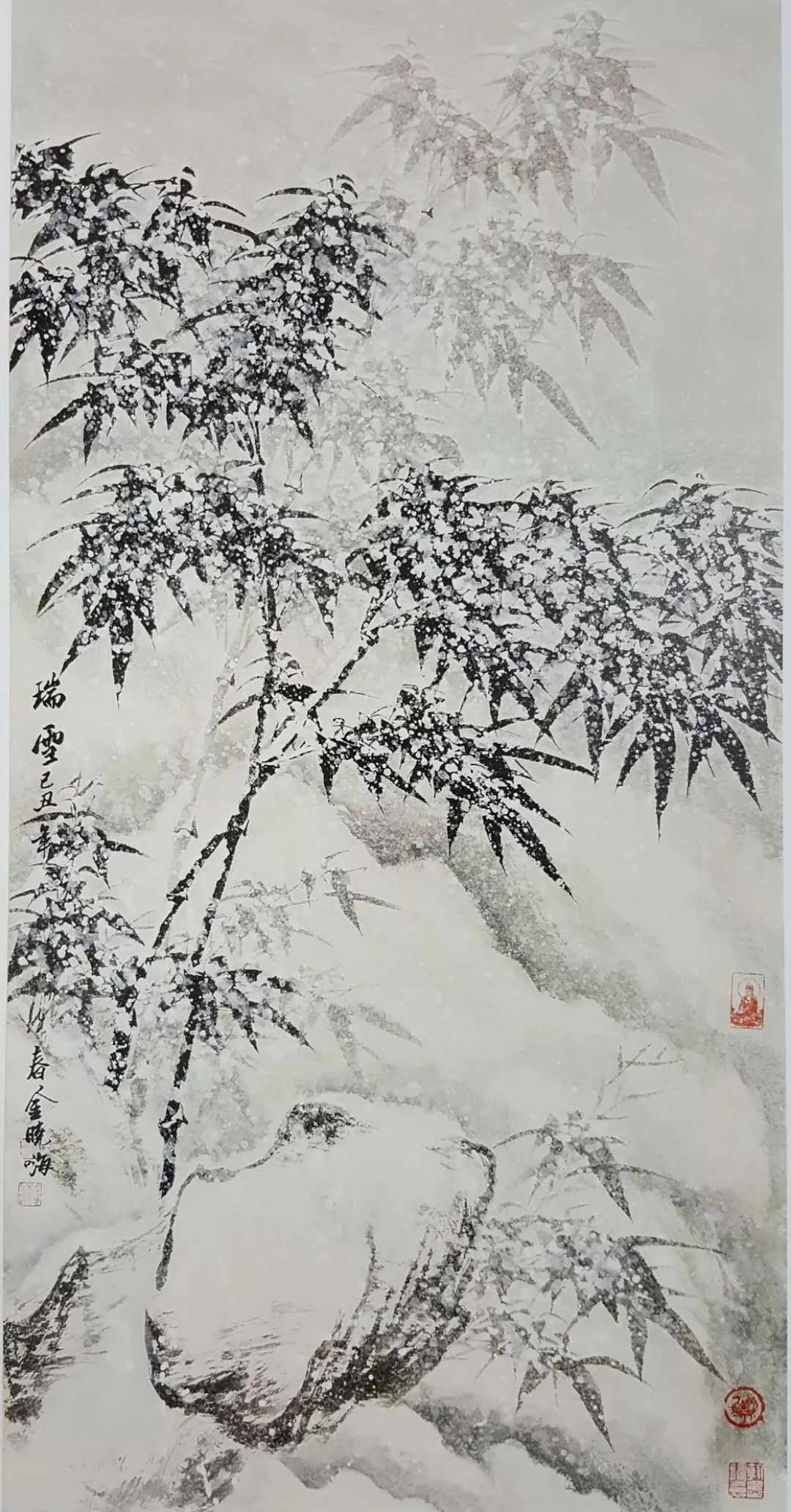 当代著名画家金晓海笔下的竹,千姿百态,禅意十足