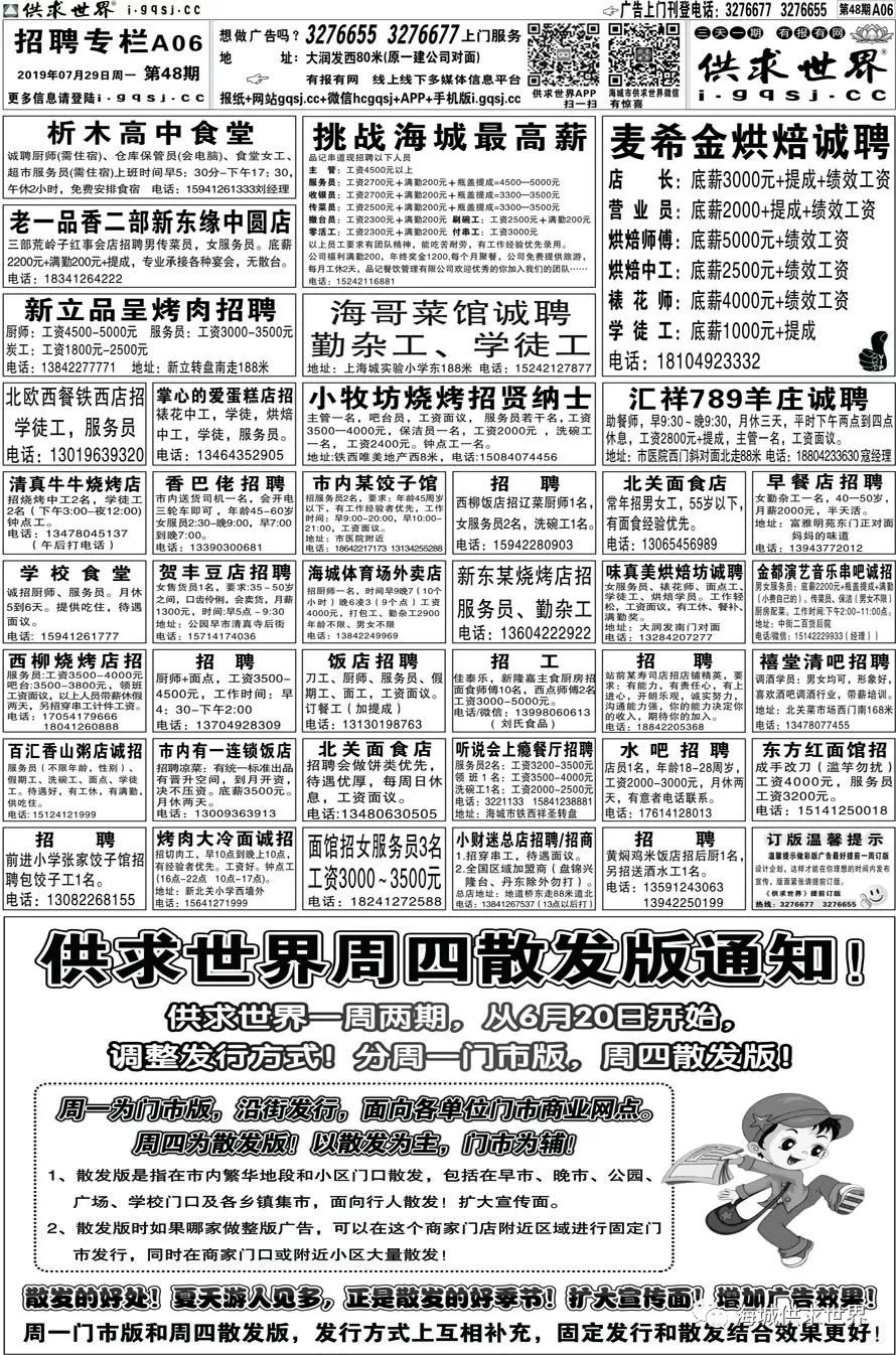 海城供求世界2019年第48期电子报已经更新啦