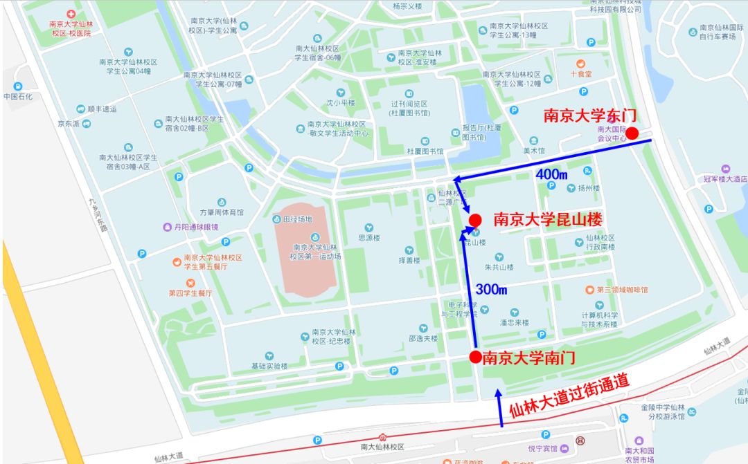 南京大学仙林校区交通示意图宾馆分布图信息来源:南京大学 需要通知