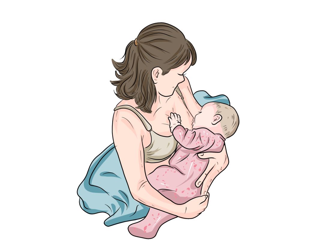 母乳喂养手绘图片