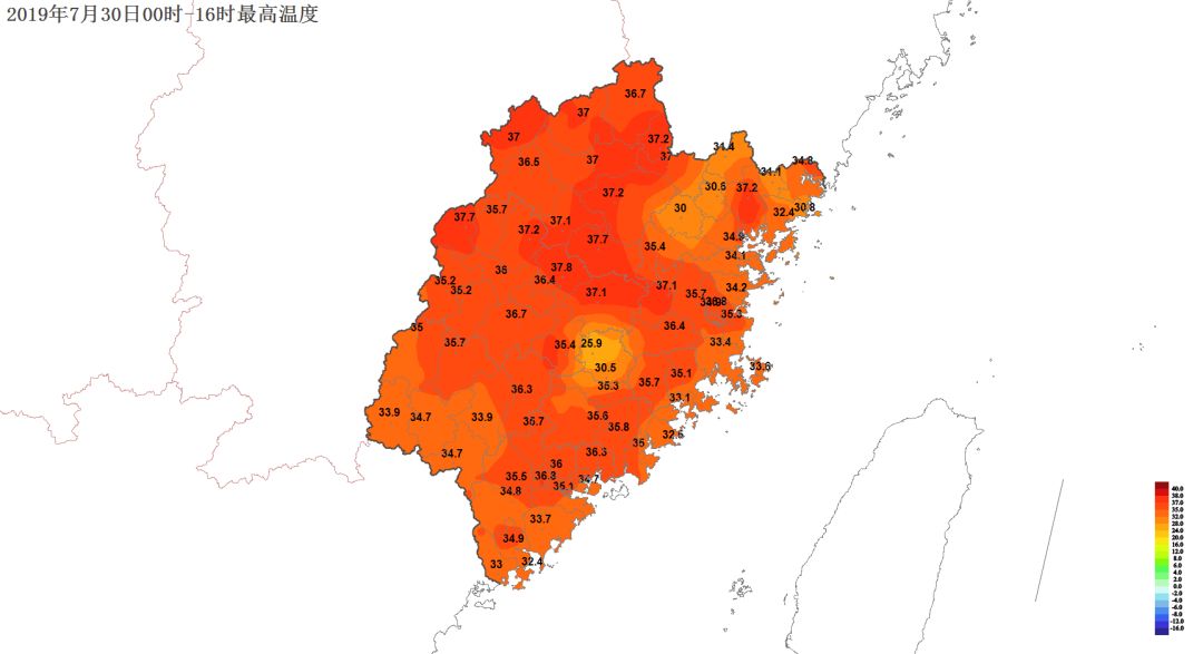 其中 沙縣37.8℃為全省最熱的地方