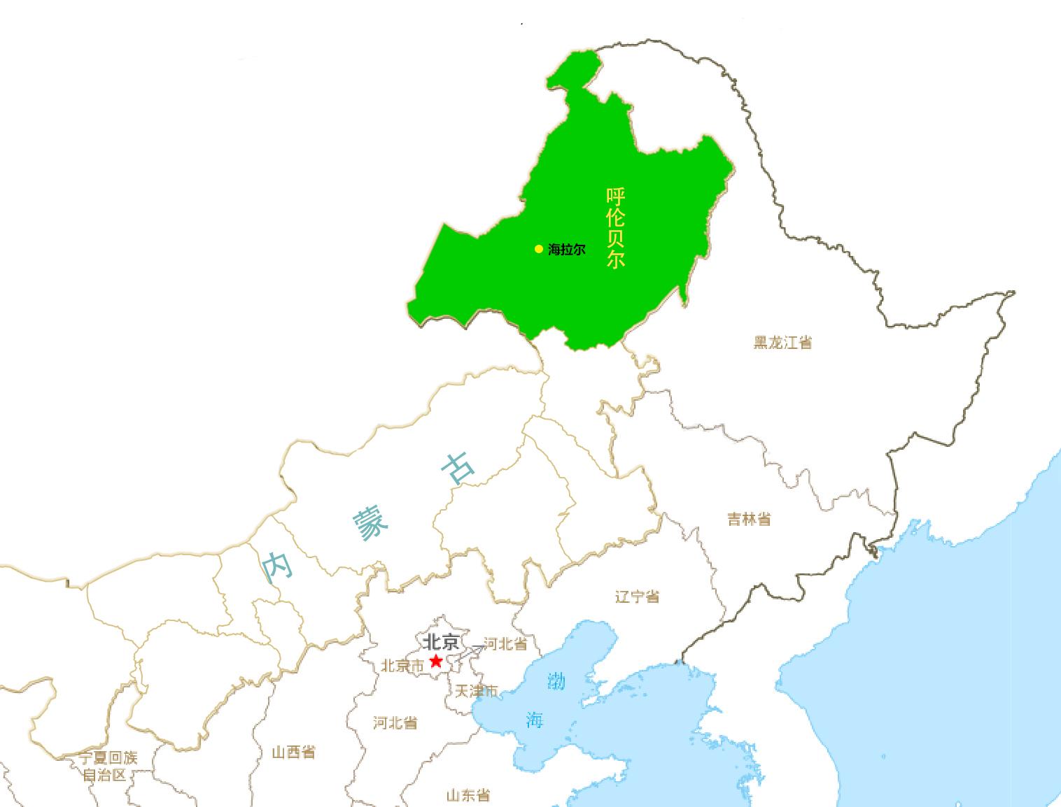 内蒙古地图海拉尔位置图片