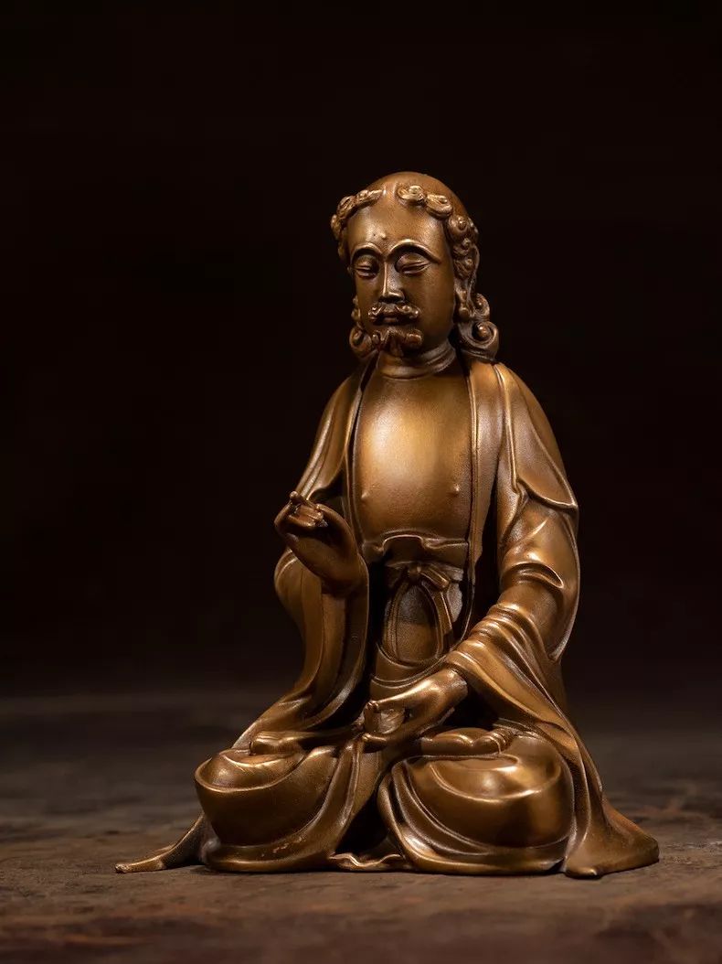 爱木美物i开封博物馆明代达摩铜坐像文物级复制品