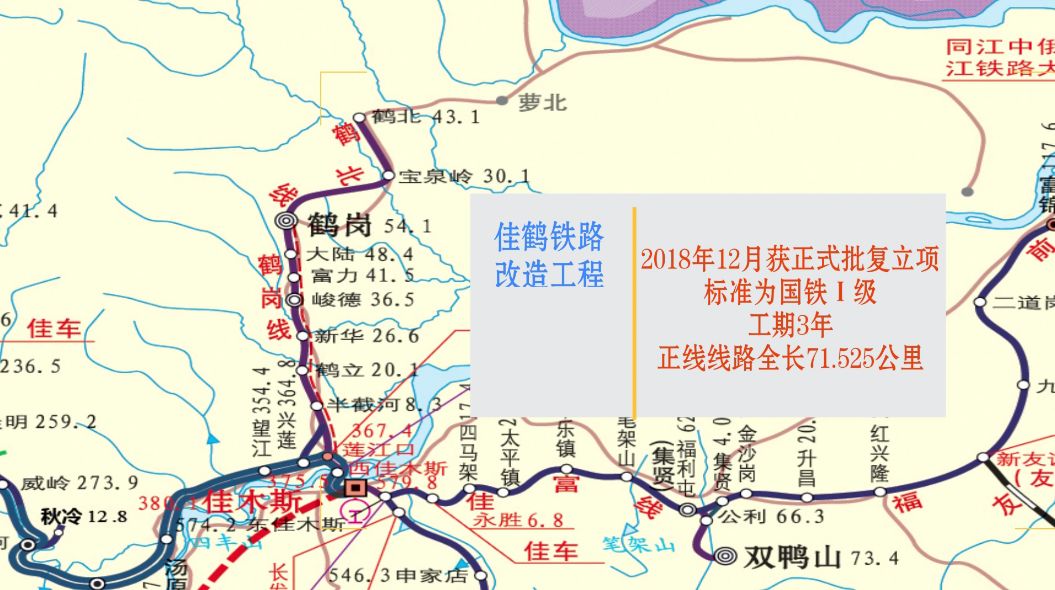 路始建于1929年,全长68公里,近年虽几经改造提速,但自鹤岗至佳木斯的