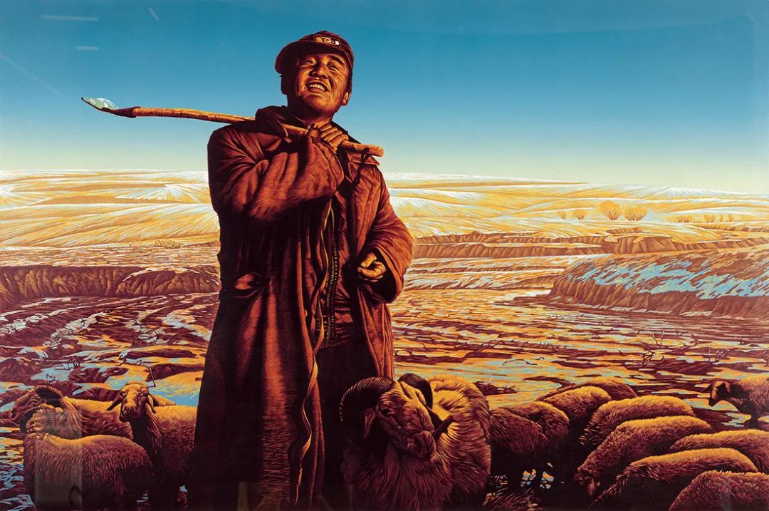 5cm 2013年版画《建设者们》 代大权 122x183cm 2008年版画《潮风》