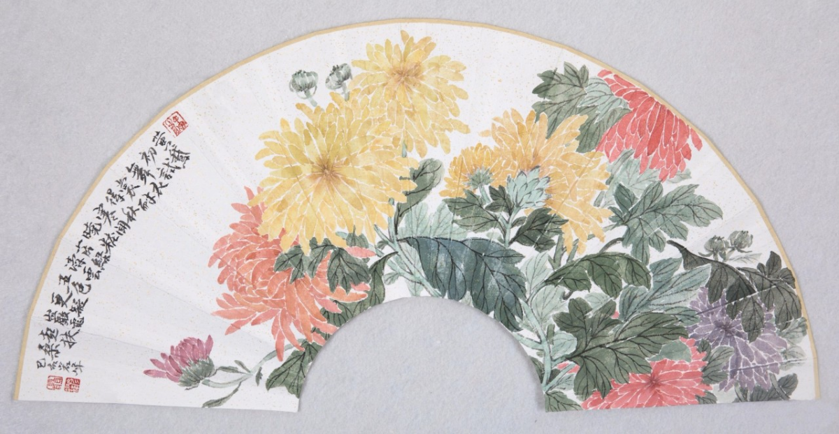 微个展 | 冷香逸韵——聂彦锋没骨花鸟画扇面作品