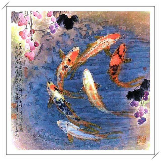 鱼水相融陈义水鱼水画