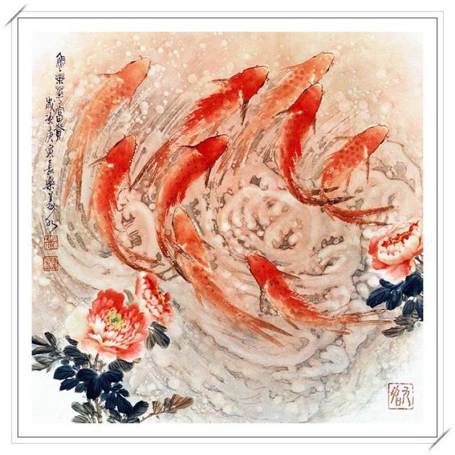 鱼水相融陈义水鱼水画