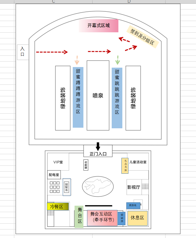 活动现场示意图最后,团团想说"天青色等烟雨,而我在等你"机会需要主动