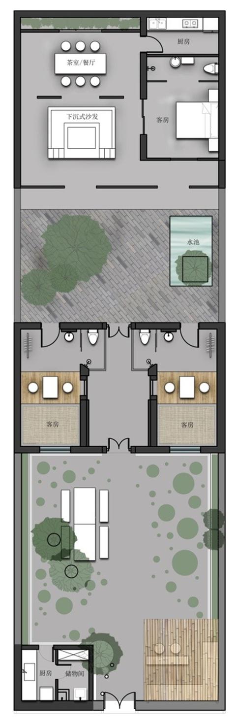 拾夏小院项目地点 | 河北秦皇岛北戴河项目面积 | 325平方米硬装设计