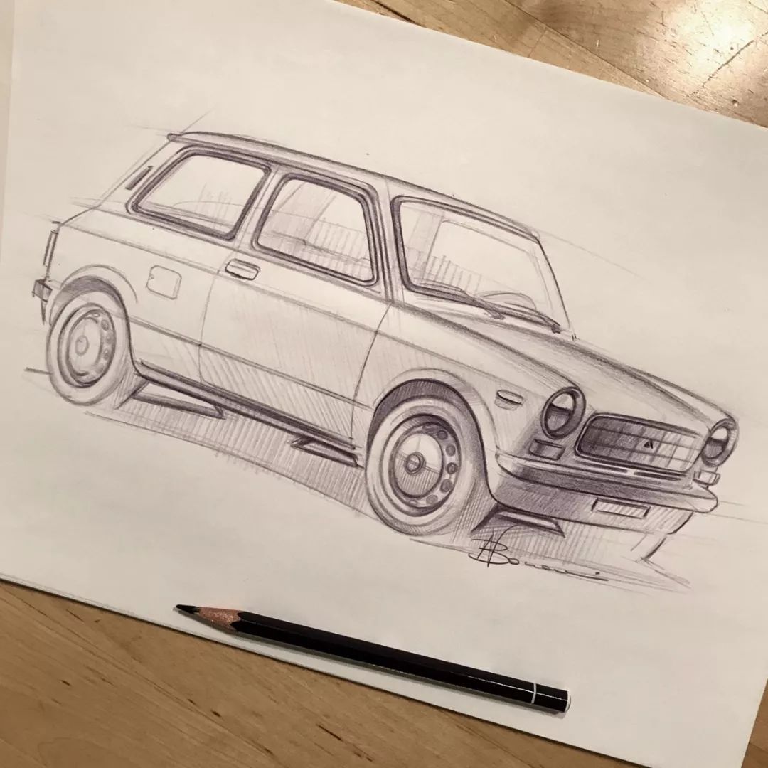 铅笔画汽车 一步一步图片