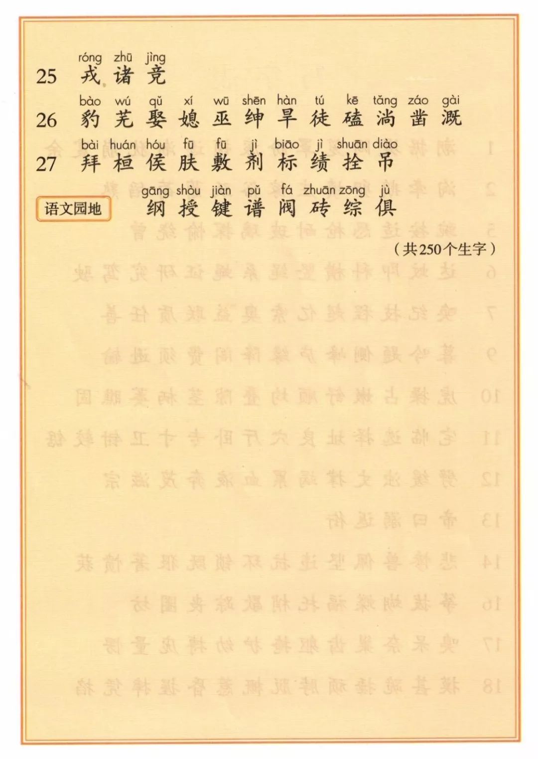 部編版16年級語文上冊識字表寫字表生字大全微精選