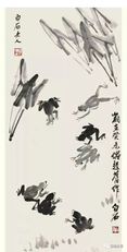 齐白石画青蛙,童趣盎然!