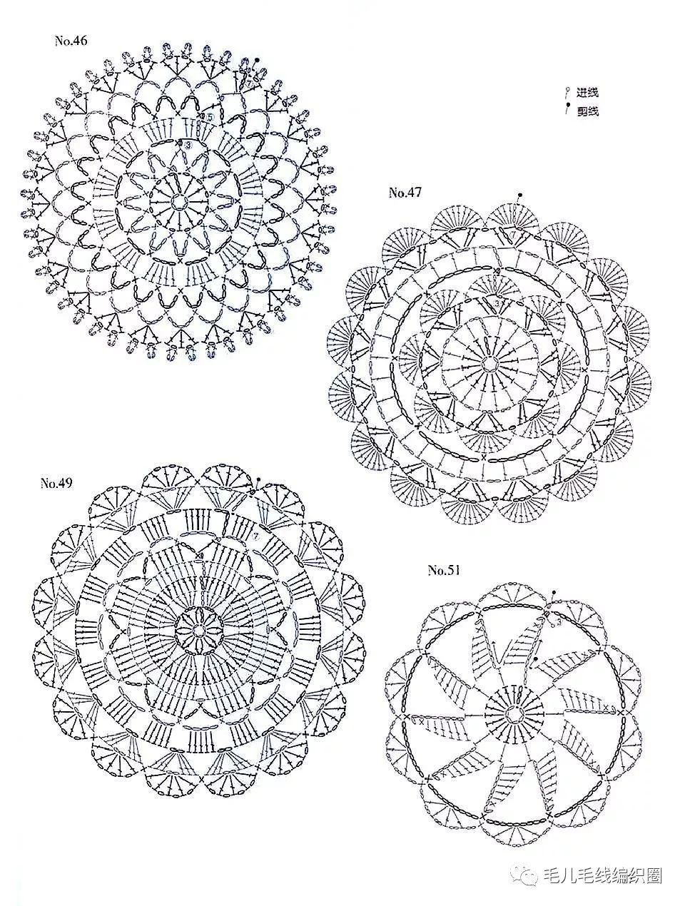 图解情有独钟的钩编花样圆形花样