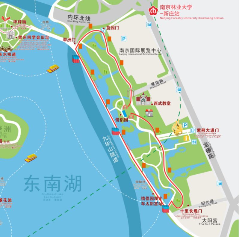南京情侣园游览地图图片