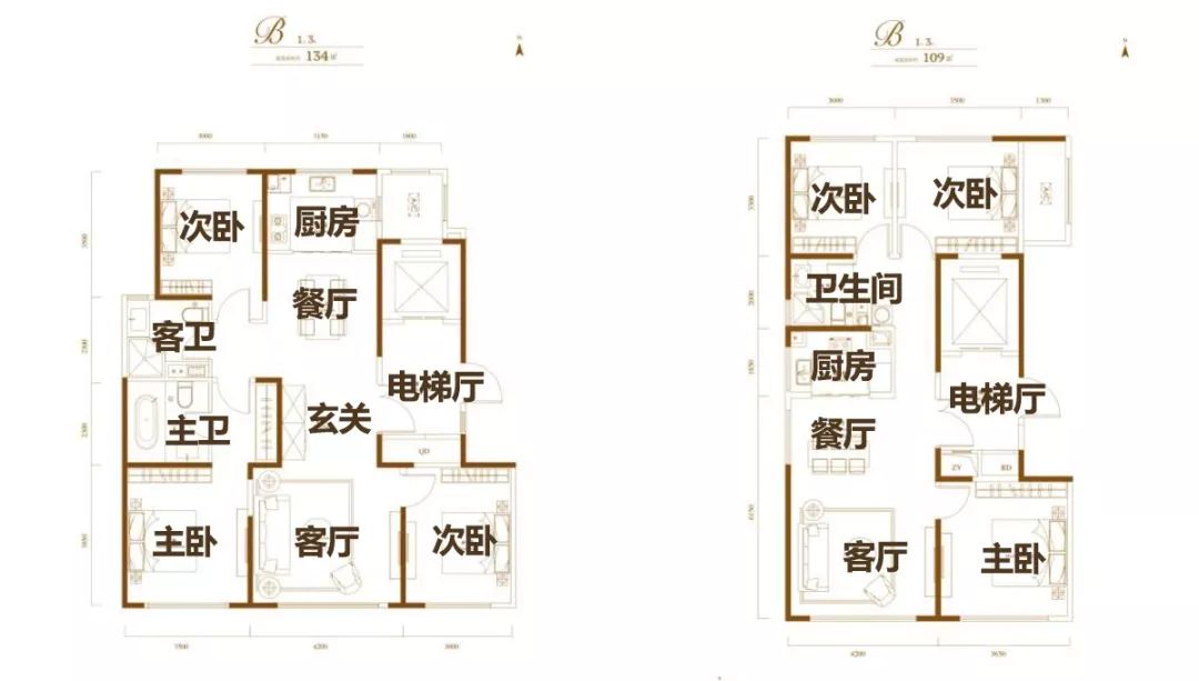 南开1911 b地块小高层134,109平米户型图也可以等地王.