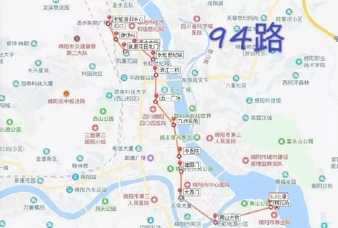 绵阳100路公交车路线图图片